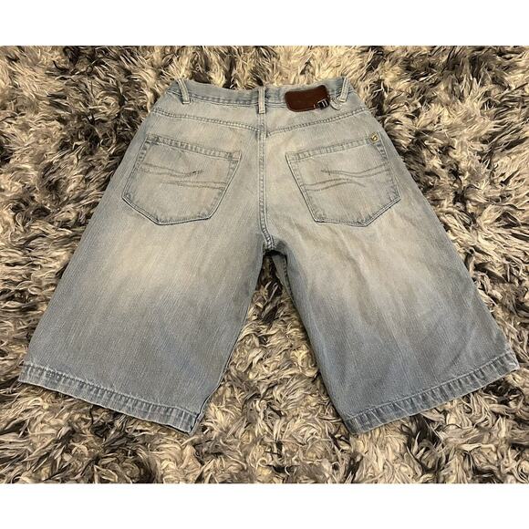 Vintage Y2K Phat FarmBlue Jean Shorts Jorts Grunge Skater Baggy Size 30 Mens - Picture 2 of 12